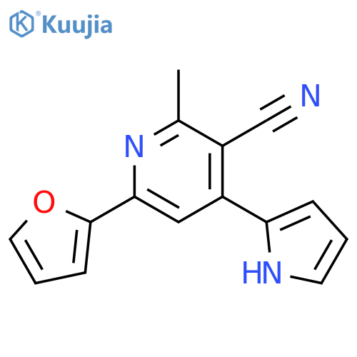 3-Pyridinecarbonitrile, 6-(2-furanyl)-2-methyl-4-(1H-pyrrol-2-yl)- structure