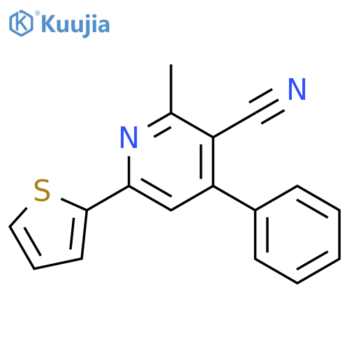 3-Pyridinecarbonitrile, 2-methyl-4-phenyl-6-(2-thienyl)- structure