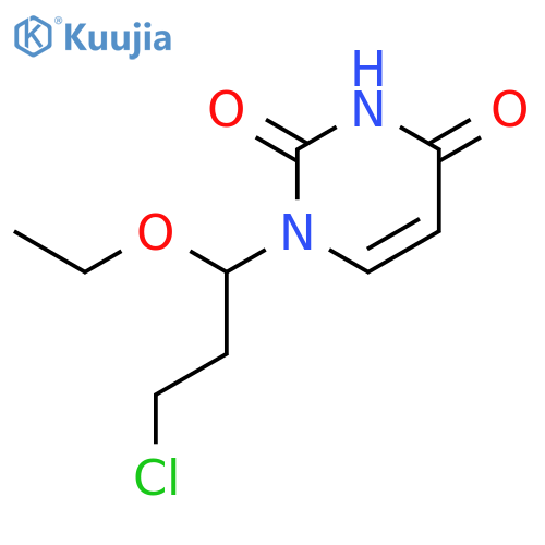 2,4(1H,3H)-Pyrimidinedione, 1-(3-chloro-1-ethoxypropyl)-, (±)- structure