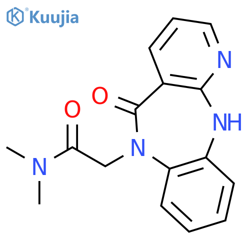 N,N-dimethyl-2-(5-oxo-5,11-dihydro-6H-pyrido[2,3-b][1,5]benzodiazepin-6-yl)acetamide structure