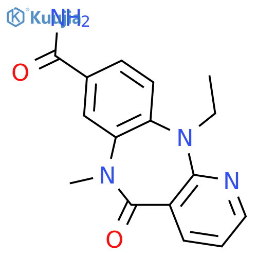 11-ethyl-6-methyl-5-oxo-6,11-dihydro-5H-pyrido[2,3-b][1,5]benzodiazepine-8-carboxamide structure