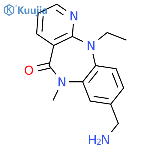 8-(aminomethyl)-11-ethyl-6-methyl-6,11-dihydro-5H-pyrido[2,3-b][1,5]benzodiazepin-5-one structure