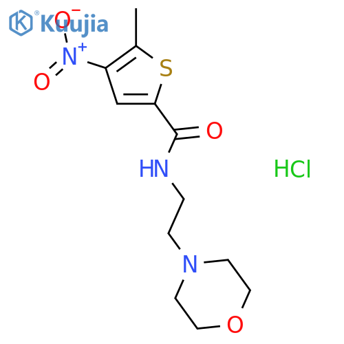 2-Thiophenecarboxamide,5-methyl-N-[2-(4-morpholinyl)ethyl]-4-nitro-, hydrochloride (1:1) structure