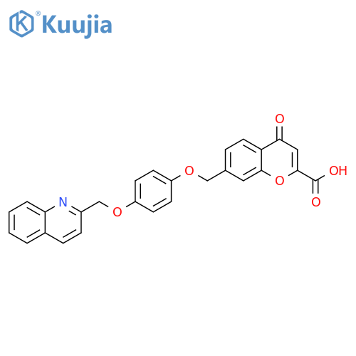 4H-1-Benzopyran-2-carboxylic acid,4-oxo-7-[[4-(2-quinolinylmethoxy)phenoxy]methyl]- structure