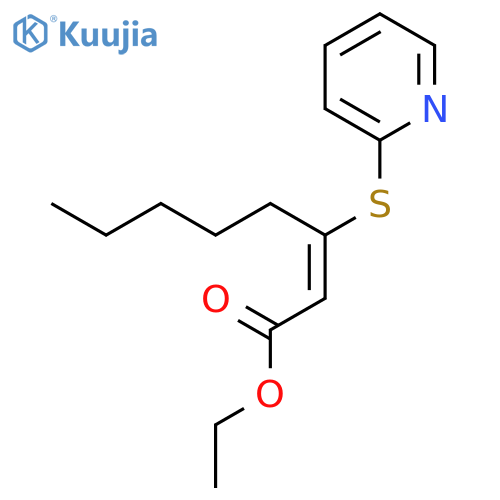 2-Octenoic acid, 3-(2-pyridinylthio)-, ethyl ester structure