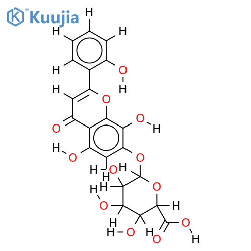 5,7,8,2'-tetrahydroxyflavone 7-O-beta-D-glucuronopyranoside structure