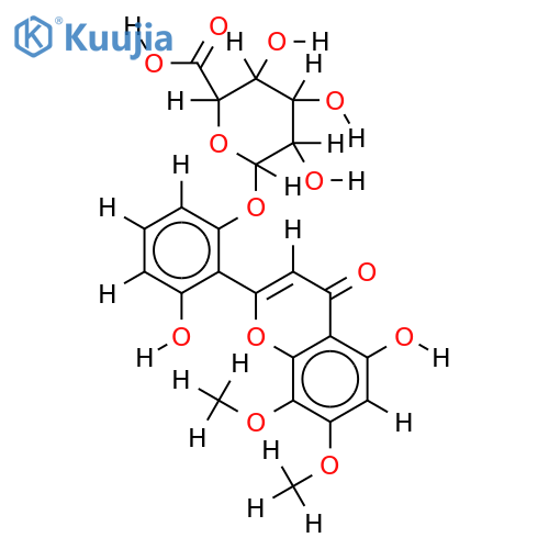 5,2',6'-trihydroxy-7,8-dimethoxyflavone 2'-O-beta-D-glucuropyranoside structure