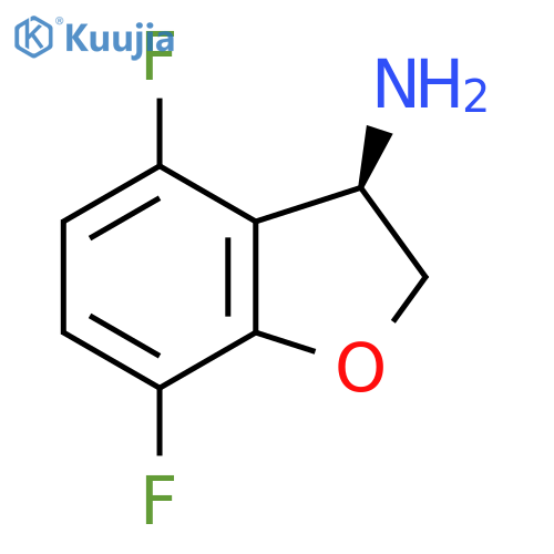 3-Benzofuranamine, 4,7-difluoro-2,3-dihydro-, (3R)- structure