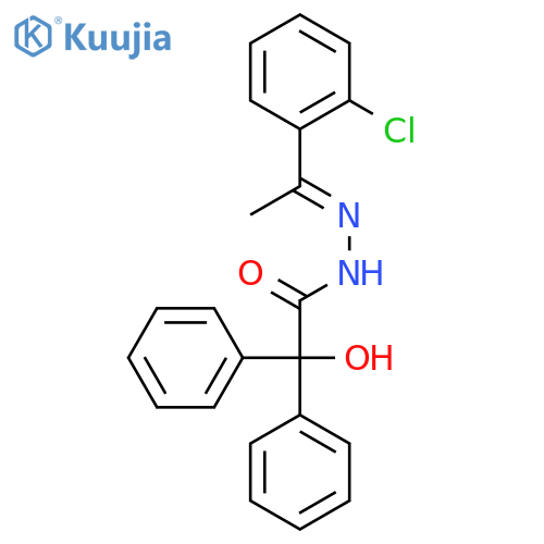 N'-[(1E)-1-(2-chlorophenyl)ethylidene]-2-hydroxy-2,2-diphenylacetohydrazide structure