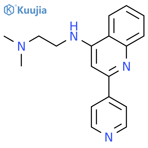 N,N-dimethyl-N'-[2-(pyridin-4-yl)quinolin-4-yl]ethane-1,2-diamine structure
