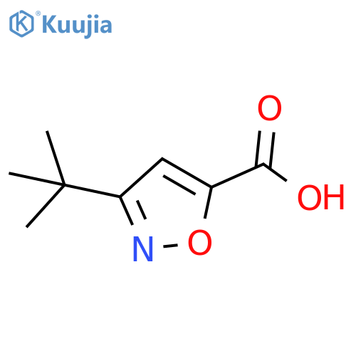 3-tert-butyl-1,2-oxazole-5-carboxylic acid structure