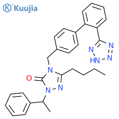 3H-1,2,4-Triazol-3-one,5-butyl-2,4-dihydro-2-(1-phenylethyl)-4-[[2'-(1H-tetrazol-5-yl)[1,1'-biphenyl]-4-yl]methyl]- structure