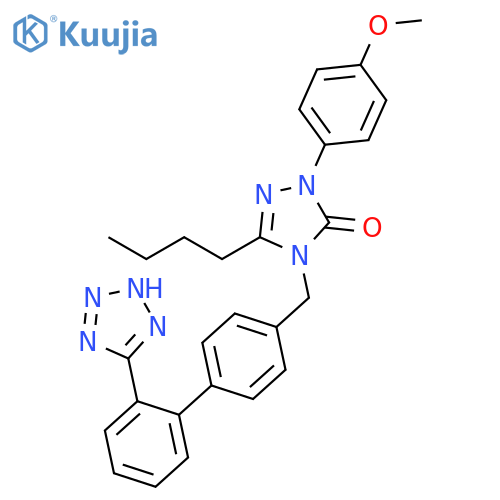 3H-1,2,4-Triazol-3-one, 5-butyl-2,4-dihydro-2-(4-methoxyphenyl)-4-[[2'-(2H-tetrazol-5-yl)[1,1'-biphenyl]-4-yl]methyl]- structure