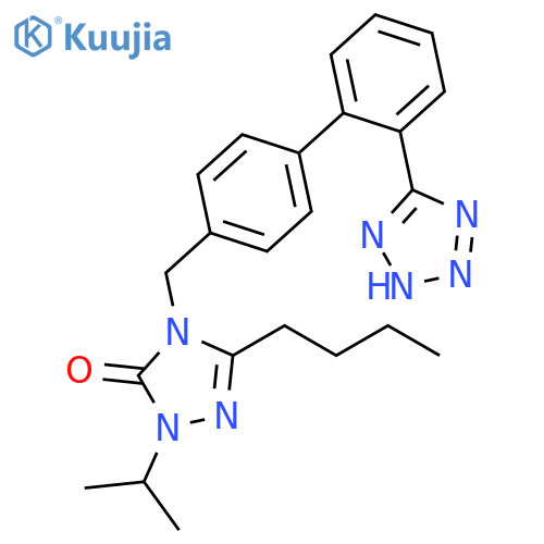 3H-1,2,4-Triazol-3-one,5-butyl-2,4-dihydro-2-(1-methylethyl)-4-[[2'-(1H-tetrazol-5-yl)[1,1'-biphenyl]-4-yl]methyl]- structure