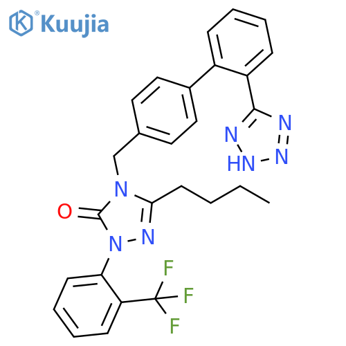 3H-1,2,4-Triazol-3-one,5-butyl-2,4-dihydro-4-[[2'-(1H-tetrazol-5-yl)[1,1'-biphenyl]-4-yl]methyl]-2-[2-(trifluoromethyl)phenyl]- structure