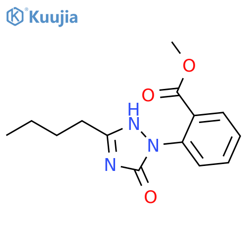 Benzoic acid, 2-(3-butyl-4,5-dihydro-5-oxo-1H-1,2,4-triazol-1-yl)-,methyl ester structure