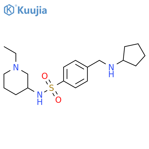 4-((Cyclopentylamino)methyl)-N-(1-ethylpiperidin-3-yl)benzenesulfonamide structure
