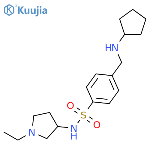 4-((Cyclopentylamino)methyl)-N-(1-ethylpyrrolidin-3-yl)benzenesulfonamide structure