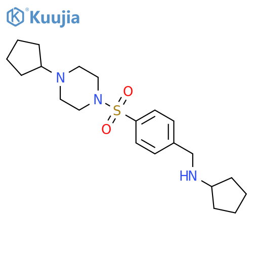 N-(4-((4-Cyclopentylpiperazin-1-yl)sulfonyl)benzyl)cyclopentanamine structure