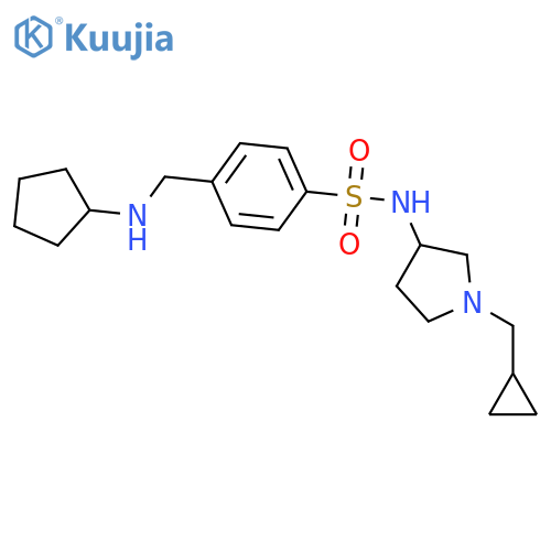 4-((Cyclopentylamino)methyl)-N-(1-(cyclopropylmethyl)pyrrolidin-3-yl)benzenesulfonamide structure