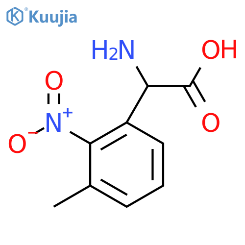2-amino-2-(3-methyl-2-nitrophenyl)acetic acid structure