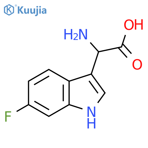2-amino-2-(6-fluoro-1H-indol-3-yl)acetic acid structure