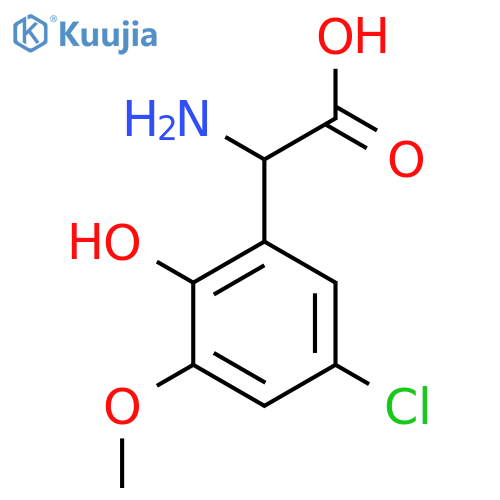 2-amino-2-(5-chloro-2-hydroxy-3-methoxyphenyl)acetic acid structure