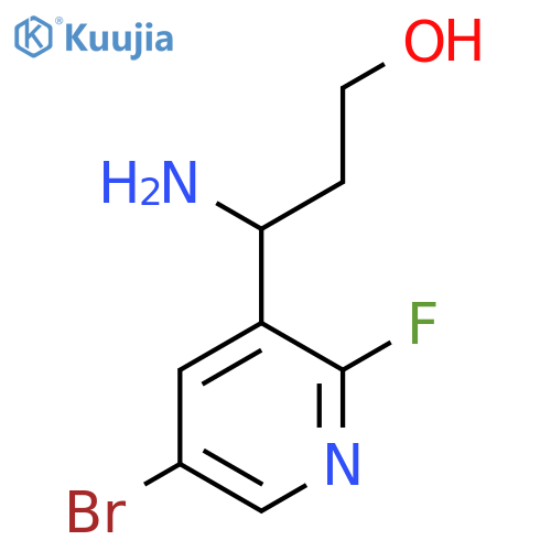 3-amino-3-(5-bromo-2-fluoropyridin-3-yl)propan-1-ol structure