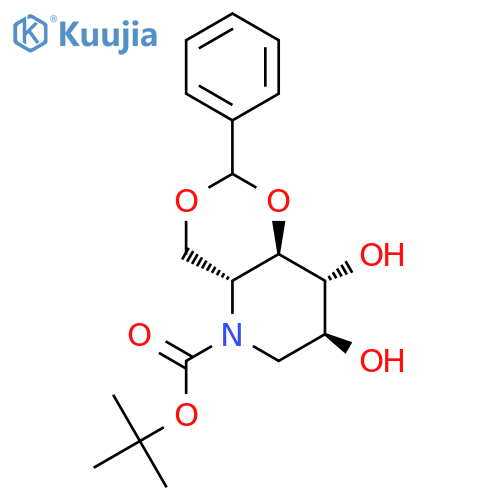 4,6-O-Benzylidene-N-(tert-butoxycarbonyl)-1,5-imino-D-glucitol structure