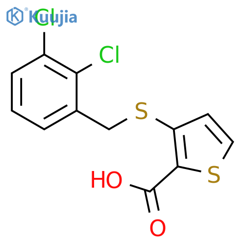 3-[[(2,3-Dichlorophenyl)methyl]thio]-2-thiophenecarboxylic acid structure