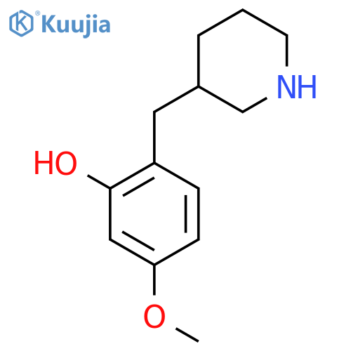 5-methoxy-2-(piperidin-3-yl)methylphenol structure
