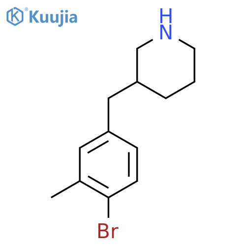 3-(4-bromo-3-methylphenyl)methylpiperidine structure