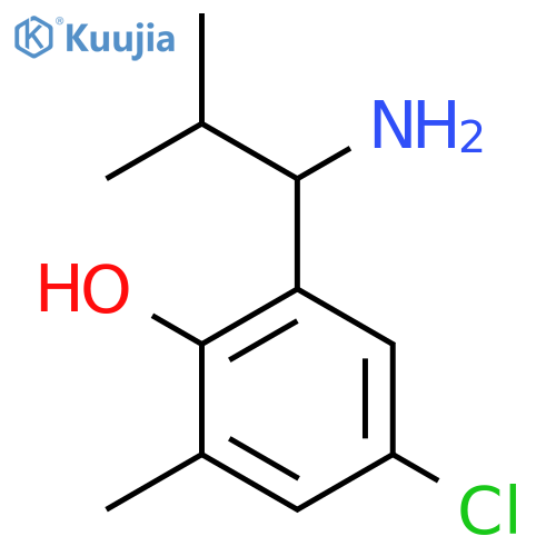 2-(1-amino-2-methylpropyl)-4-chloro-6-methylphenol structure