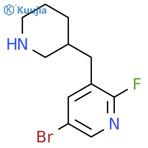 5-bromo-2-fluoro-3-(piperidin-3-yl)methylpyridine structure