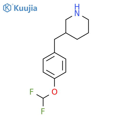 3-{[4-(Difluoromethoxy)phenyl]methyl}piperidine structure