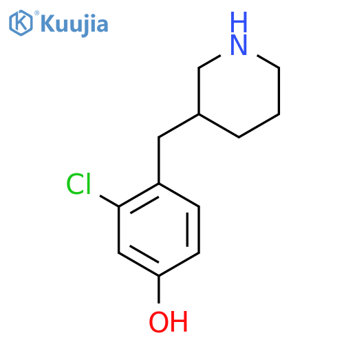 3-chloro-4-(piperidin-3-yl)methylphenol structure