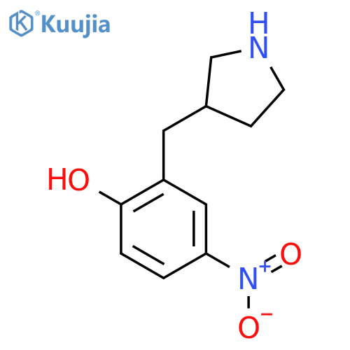 4-nitro-2-(pyrrolidin-3-yl)methylphenol structure