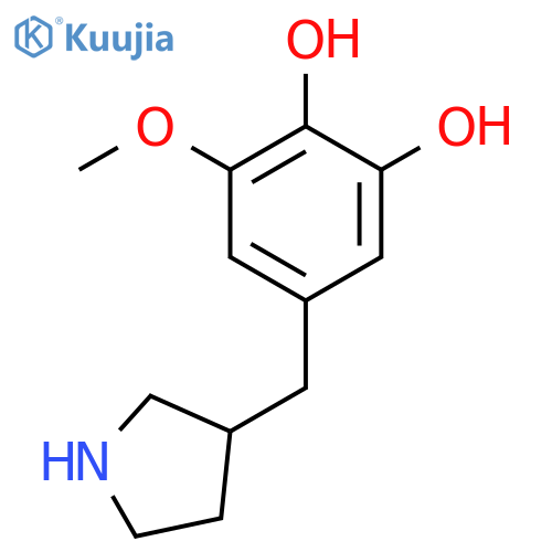 3-methoxy-5-(pyrrolidin-3-yl)methylbenzene-1,2-diol structure