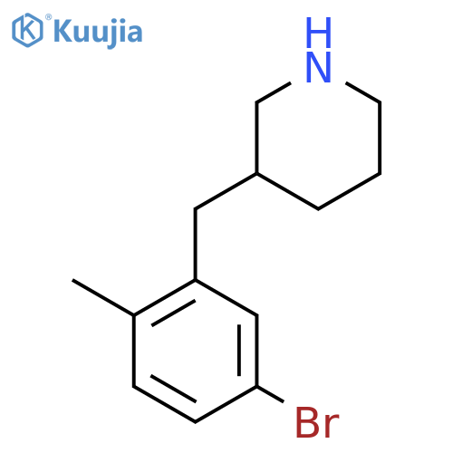 3-[(5-Bromo-2-methylphenyl)methyl]piperidine structure