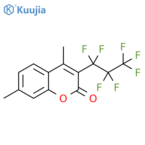 2H-1-Benzopyran-2-one, 3-(heptafluoropropyl)-4,7-dimethyl- structure