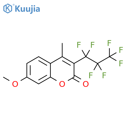2H-1-Benzopyran-2-one, 3-(heptafluoropropyl)-7-methoxy-4-methyl- structure