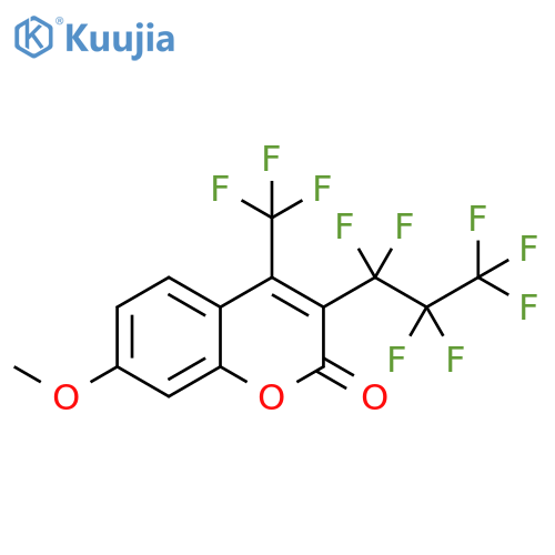 2H-1-Benzopyran-2-one,3-(heptafluoropropyl)-7-methoxy-4-(trifluoromethyl)- structure