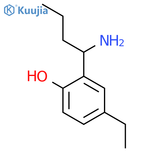 2-(1-aminobutyl)-4-ethylphenol structure