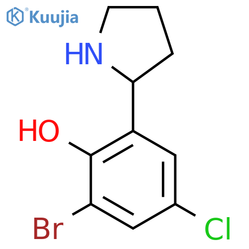 2-bromo-4-chloro-6-(pyrrolidin-2-yl)phenol structure