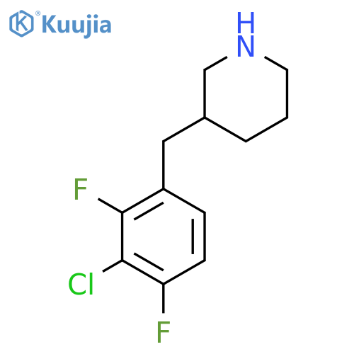 3-(3-chloro-2,4-difluorophenyl)methylpiperidine structure