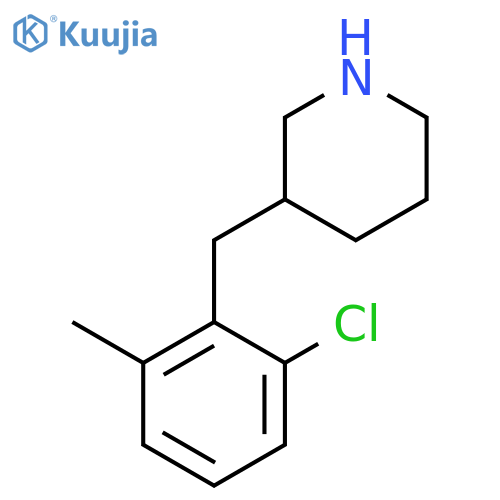 3-(2-chloro-6-methylphenyl)methylpiperidine structure