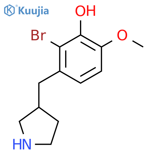 2-bromo-6-methoxy-3-(pyrrolidin-3-yl)methylphenol structure