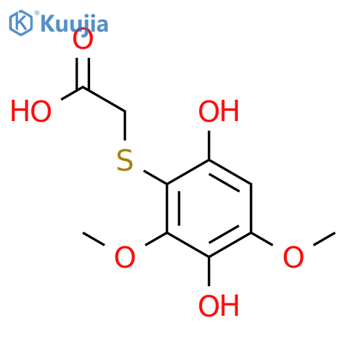 Acetic acid,2-[(3,6-dihydroxy-2,4-dimethoxyphenyl)thio]- structure