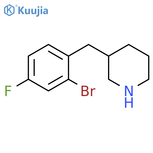3-(2-bromo-4-fluorophenyl)methylpiperidine structure