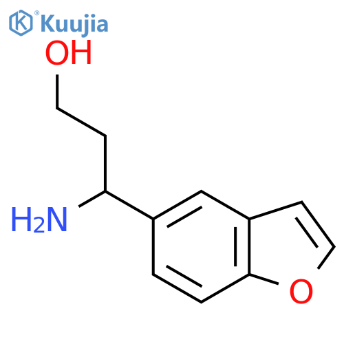 3-amino-3-(1-benzofuran-5-yl)propan-1-ol structure
